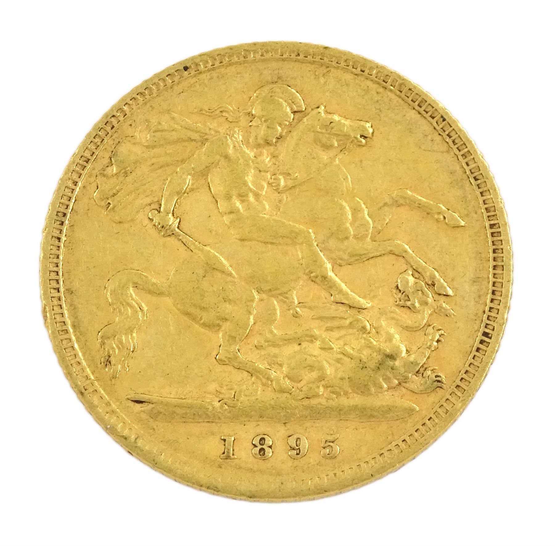 Queen Victoria 1895 gold half sovereign coin