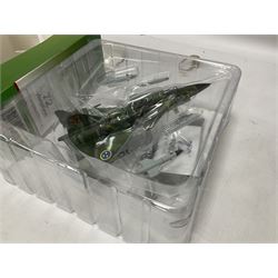 Four 1:72 scale model airplanes comprising two Aviation 72 models AV7242001 Sweden Air Force Saab AJ37 Viggen SAF 57-7 and AV7252001 Fairey Gannet; and two HobbyMaster models HA01001 and HA2101; all in original boxes