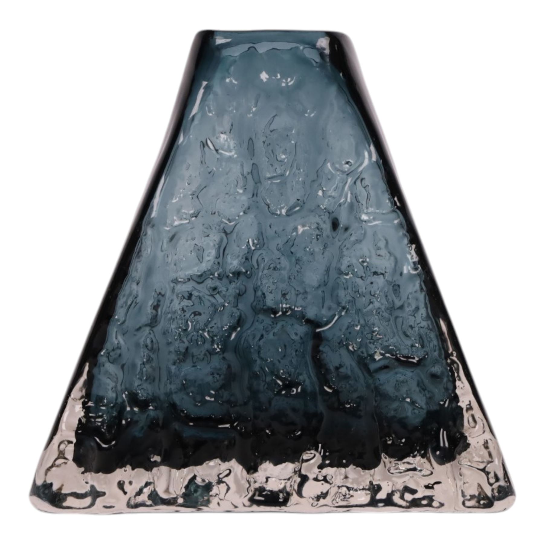 Geoffrey Baxter (British, 1922-1995) for Whitefriars, indigo pyramid vase, circa 1970, H17.5cm 
