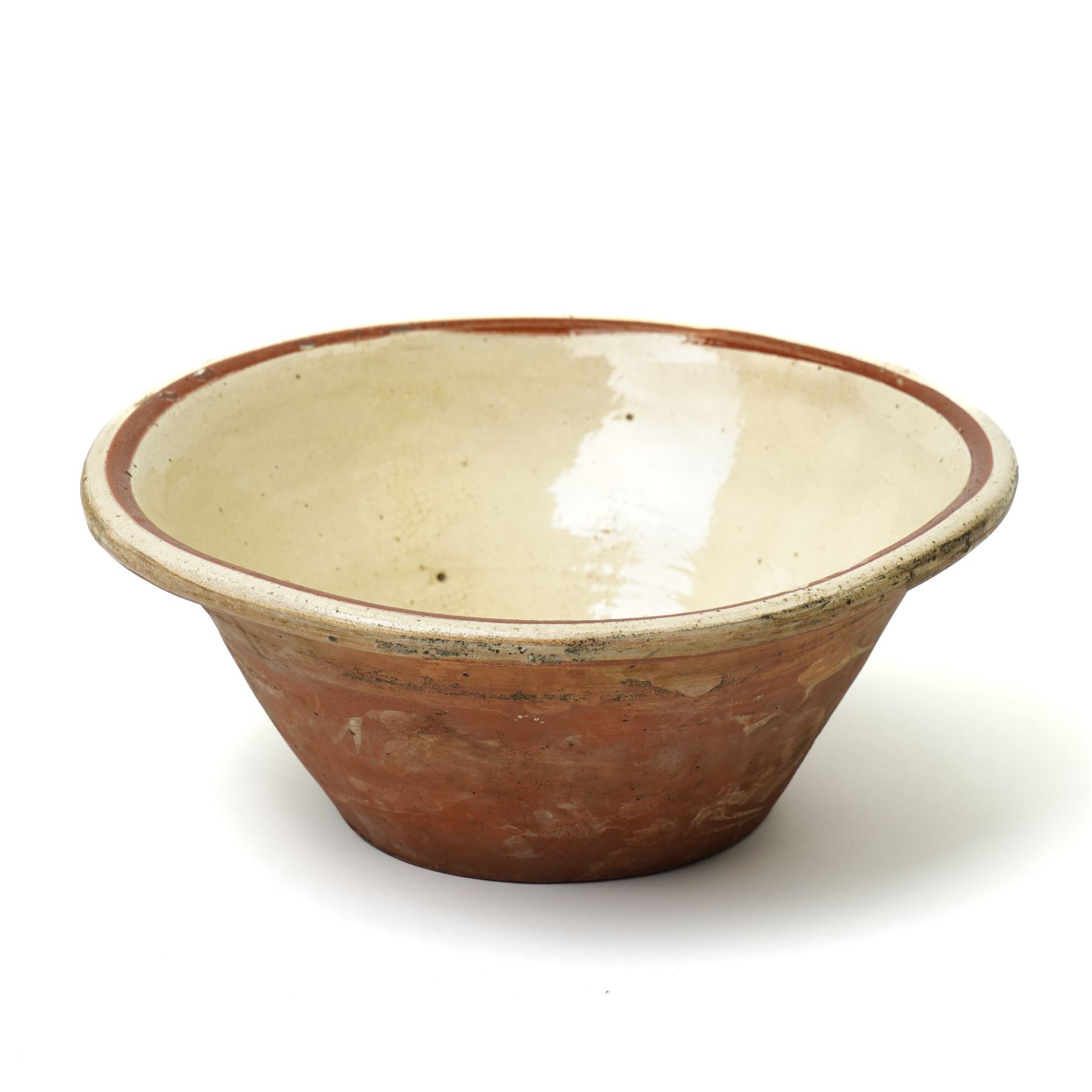 Victorian terracotta pancheon bowl, H14cm 