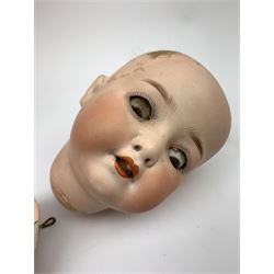 Heubach Koppelsdorf Germany bisque head doll for assembly with sleeping eyes, open mouth with tooth and tongue and composition body with jointed limbs, impressed 'Heubach Koppelsdorf  320.4 Germany' H50cm