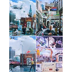 Gary Saunt (British Contemporary): 'Hull Dreams', set of four prints signed in pen 39cm x 29cm (three framed) (one unframed) (4)
