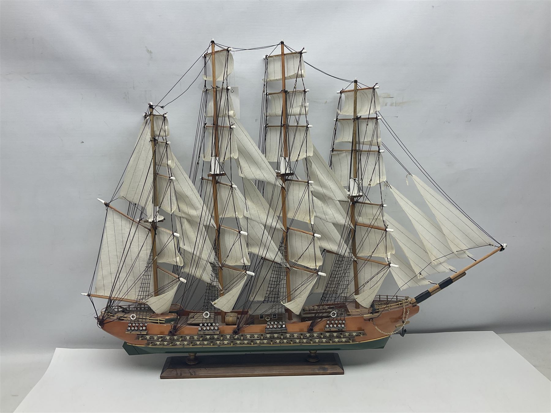 Wooden scale model model of a galleon 'Fragata Siglo XVIII ship, together with three mast scratch built ship and one other, fragata H78cm