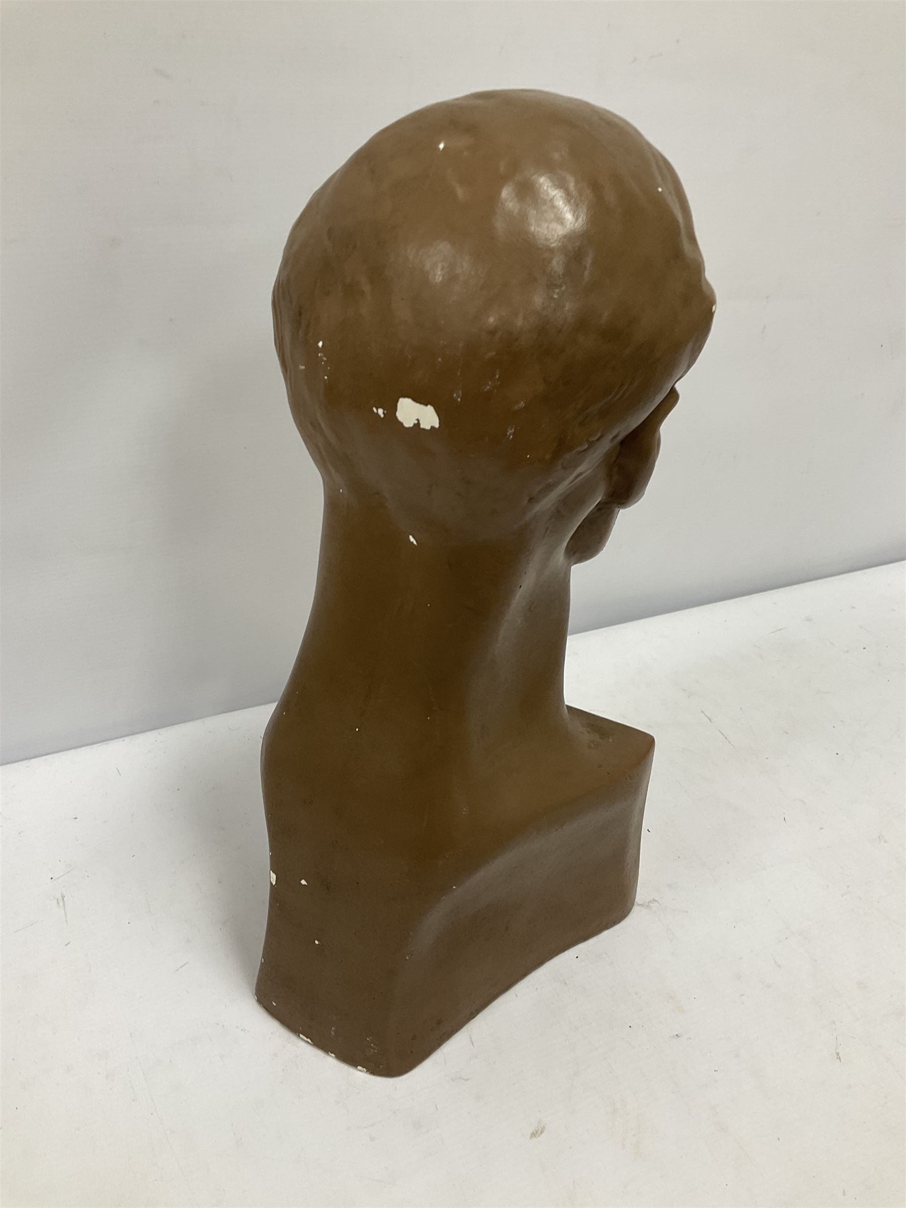 Cromwell Helmet plaster mannequin bust depicting 'Safe with a Cromwell