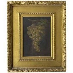 Frames - Early 20th century Watts type frame, aperture 34cm x 34cm, overall 65cm x 50cm, containing still life oil on canvas
