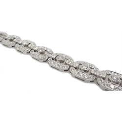  Platinum old brilliant cut and baguette cut diamond line bracelet by Sophia D, stamped Plat, total diamond weight approx 6.00 carat, with insurance valuation certificate  