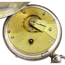 Victorian silver open face lever pocket watch by Dyson & Sons, Leeds & Wakefield, case by The Lancashire Watch Co Ltd, Chester 1897 and one other silver lever pocket watch by Perkin, Wakefield, case Birmingham 1891