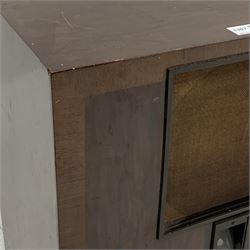 Early 20th century Art Deco radio by 'His Master's Voice', walnut and rosewood cased, W45cm, H49cm, D30cm