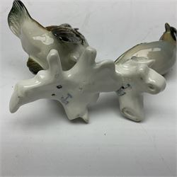 Eight Karl Ens bird figures, together with Mack blue tit and one other