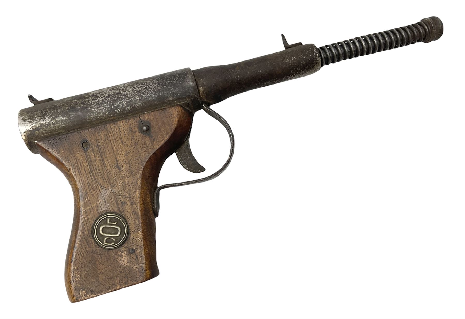 GAT .177 plunge action air pistol the butt impressed 'Reg.Us.Pat. Made in Japan' L22cm