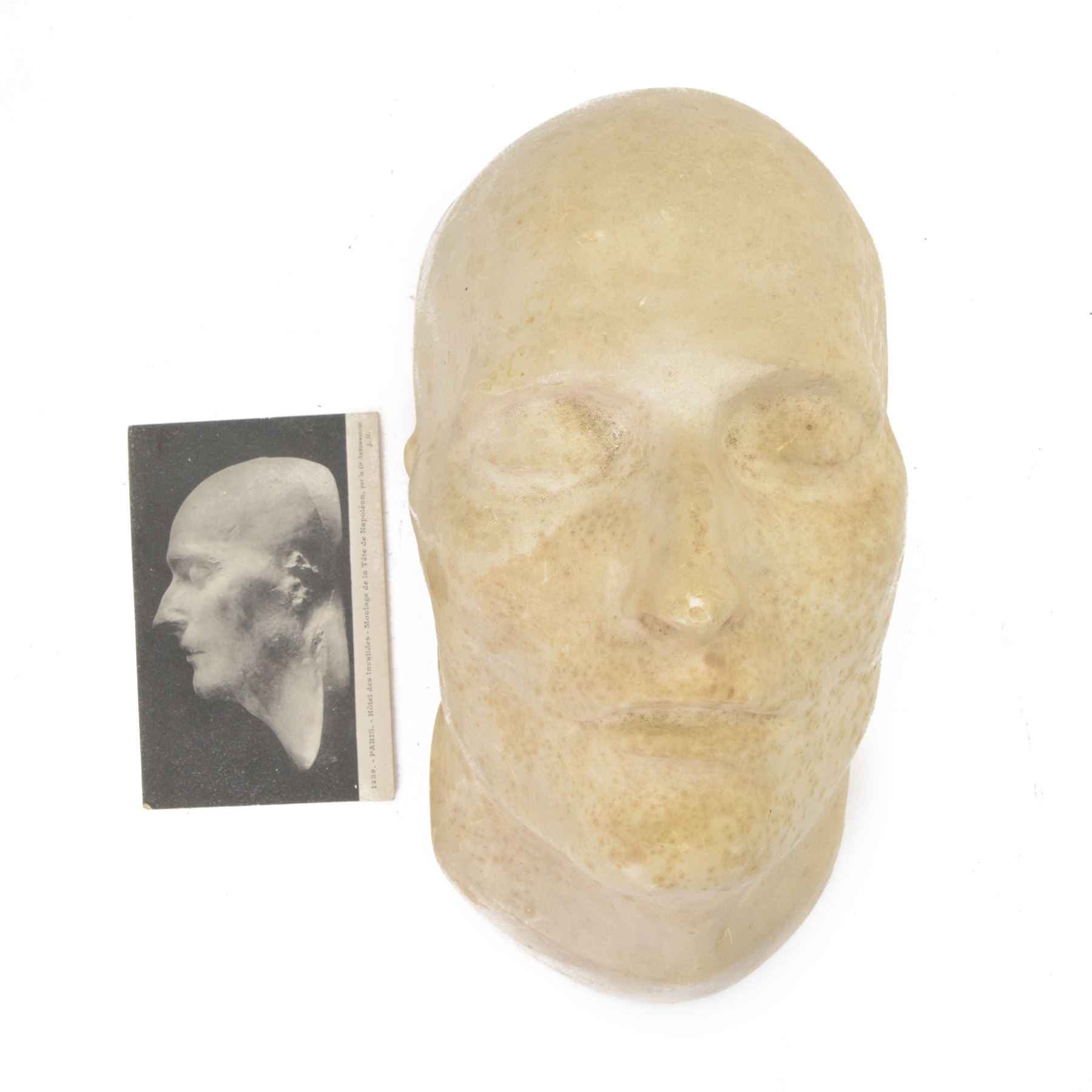 Gebruder Michell Berlin; 19th Century plaster Death Mask of Napoleon, signed to the top, H30cm 