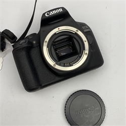 Canon EOS 2000D DSLR digital camera with two Canon lenses 'Canon Zoom Lens EF-S 18-55mm 1:3.5-5.6 II' and 'Canon Lens EF-S 24mm 1:2.8 STM', with charger