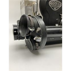 Arriflex 16SB camera body, serial no. 1784, with ' Carl Zeiss Distagon 1:2 f=8mm' lens, serial number 3860224, 'Carl Zeiss Jean Tessar 2/16' lens, serial no 3624355, camera pistol grip and other accessories, in fitted hard case