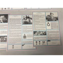 76 Squadron - small archive of photographs, signatures etc; signed copy of Conversations with a Rear gunner by Tony Winser; and collection of signatures of WW2 pilots and aircrew, some original but most facsimile/copies, including Lt. Col. W.A. Bishop VC, DSO, MC, DFC, Johnnie Johnson, Bomber Command etc