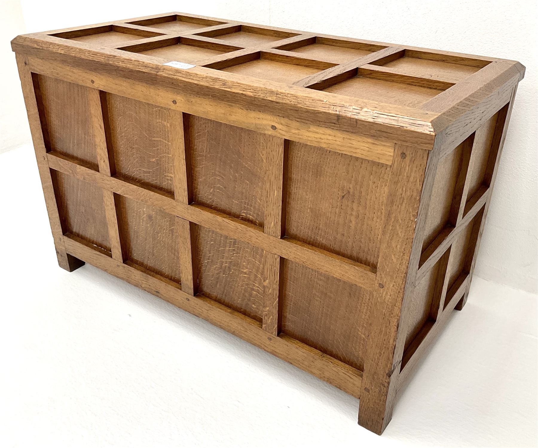 Yorkshire Oak panelled oak chest with hinged lid The Furnishings