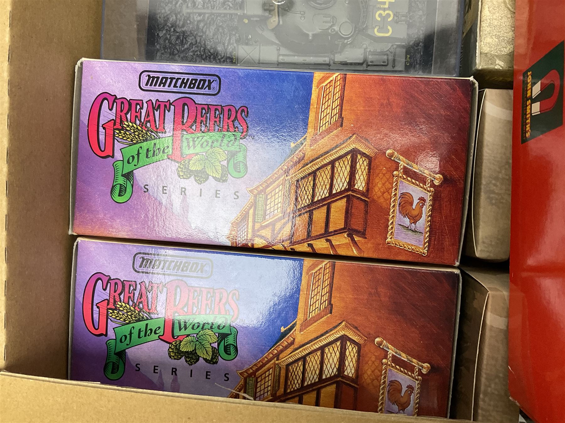 Forty-four modern die-cast models/sets by Matchbox, Corgi, Lledo, Atlas, EFE etc including military and commercial vehicles, cars and promotional vehicles, buses etc; all boxed (44)