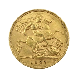 King Edward VII 1907 gold half sovereign coin