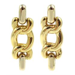 Pair of 18ct gold cable link stud earrings, Birmingham import marks 1992, approx 4.8gm