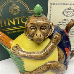 Minton Archive collection monkey teapot, limited edition 1690/1793, with certificate and original box