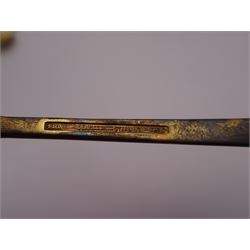 Set of six Danish silver-gilt blue enamel demitasse spoons with crown finials and together with an individually boxed example, all by Egon Lauridsen, stamped ELA Denmark Sterling 925S, both in fitted cases