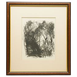 Pietro Annigoni OMRI (Italian 1910-1988): Ghostly Figure and Tree Studies, set four monochrome lithographs some signed in the plate 30cm x 24cm (4)