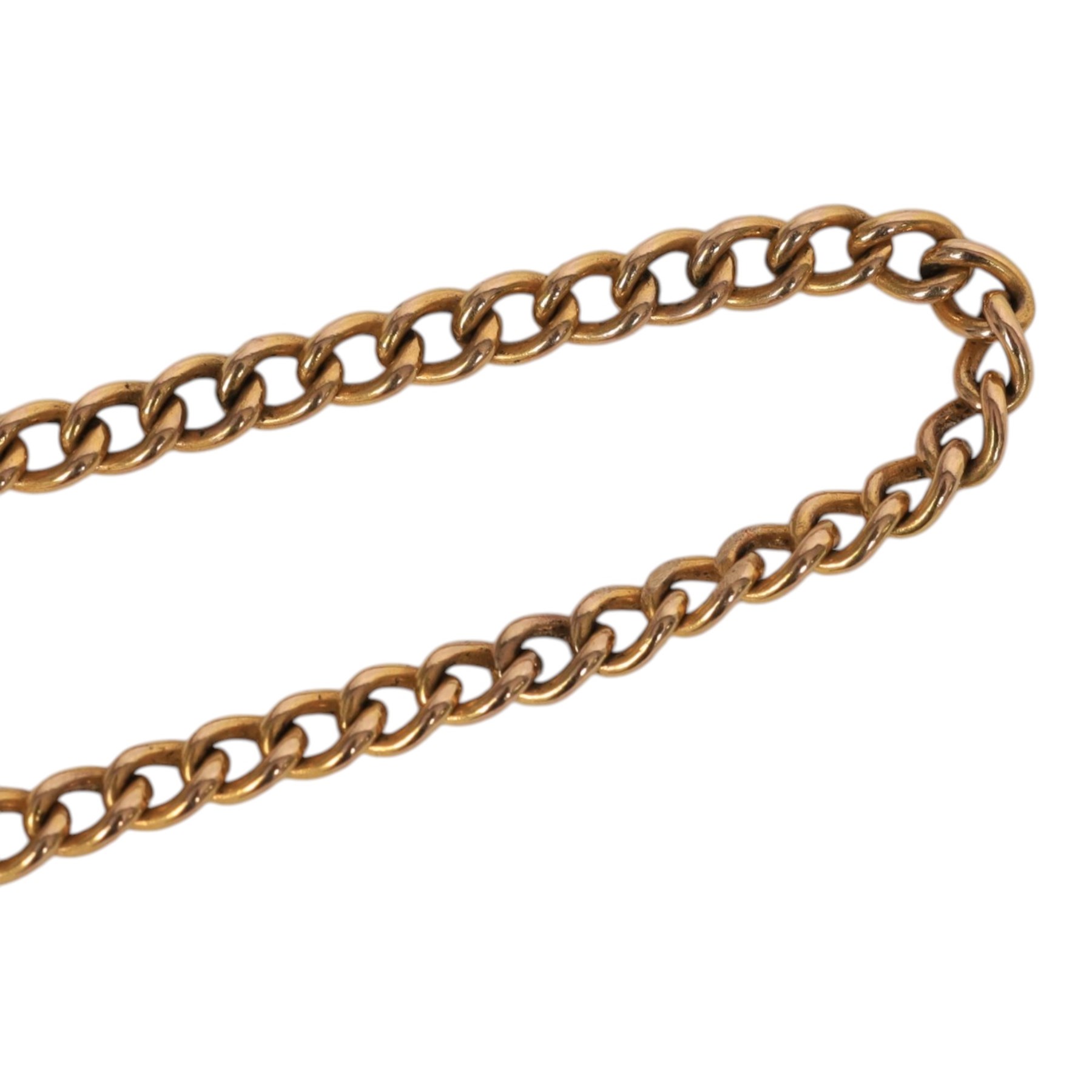 Single 9ct gold cufflink, hallmarked, together with 9ct gold chain links