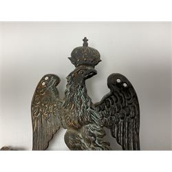 French First Empire Artillery shako plate c1814 H14cm