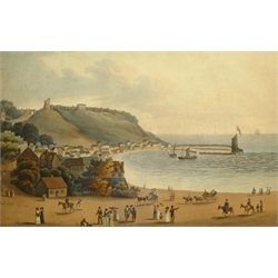  'View of Scarborough', late 18th/early 19th century aquatint, by repute pub. 1820, 34cm x 53cm  