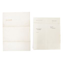 Adolf Hitler personal stationary, comprising three blank pieces of paper of varying sizes,...