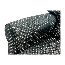 Multi-York - two-seat sofa upholstered in charcoal and silver fabric