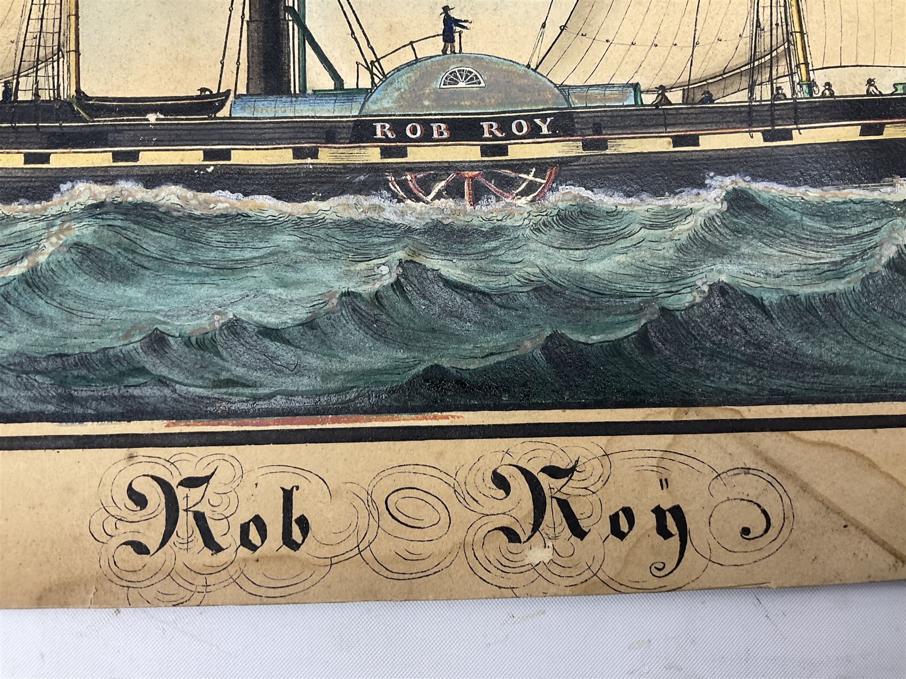 Broder Heinrich Hansen (German c.1811-1851): 'Rob Roy' Ship's Portrait, watercolour signed titled and dated 1844 Hamburg 24cm x 35cm (unframed)