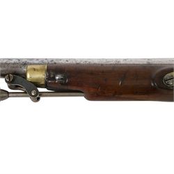 19th century Tower percussion pistol, with lock stamped 'Tower' and with crown over 'GR' cypher, with steel ram rod, walnut with brass butt plate, overall L38cm