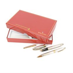 Sheaffer legacy silver fountain pen with 18ct nib and matching ballpoint pen