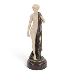 After Ferdinand Preiss: Art Deco style, composite semi nude classical female figure, raise...
