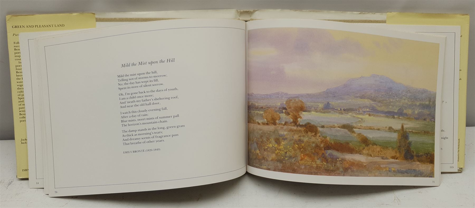 Gordon Beningfield (British 1936-1998): 'Mild the Mist upon the Hill', watercolour signed 15cm x 22cm 
Notes: illustrated in 'Green and Pleasant Land - Poetry of the English Countryside' p.71, sold together with a copy of the book
