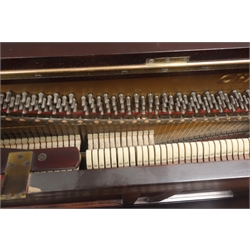  Chappell mahogany cased upright piano, iron framed and overstrung, W147cm, H126cm, D60cm  