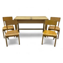 Mid-20th century beechwood school desk, 