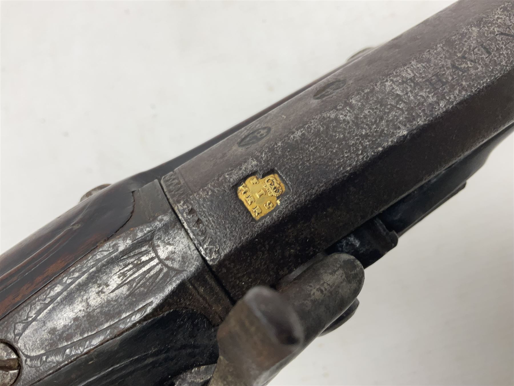 Early 19th century 20-bore flintlock converted to percussion fowling piece by Fisher, the 96.5cm(38