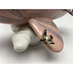 Lladro figure, Don't Look Down, modelled as a girl and boy in a plane, sculpted by Joan Coderch, no 5698, year issued 1990, year retired 2004, H17cm