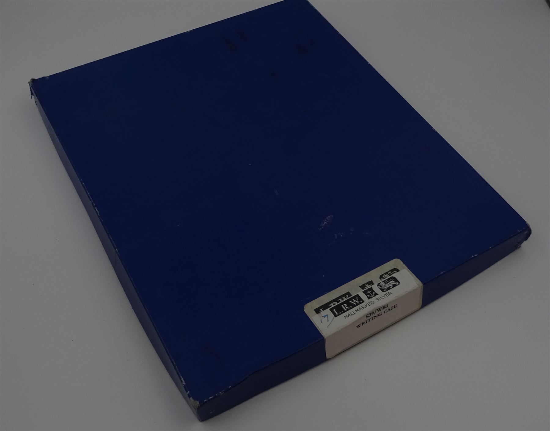 Modern silver mounted leather writing case, with repousse floral and foliate decoration to the silver cover, hallmarked Laurence R Watson & Co, Sheffield 1991, H29.5cm, boxed