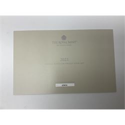 The Royal Mint United Kingdom 2021 proof coin set, cased with certificate
