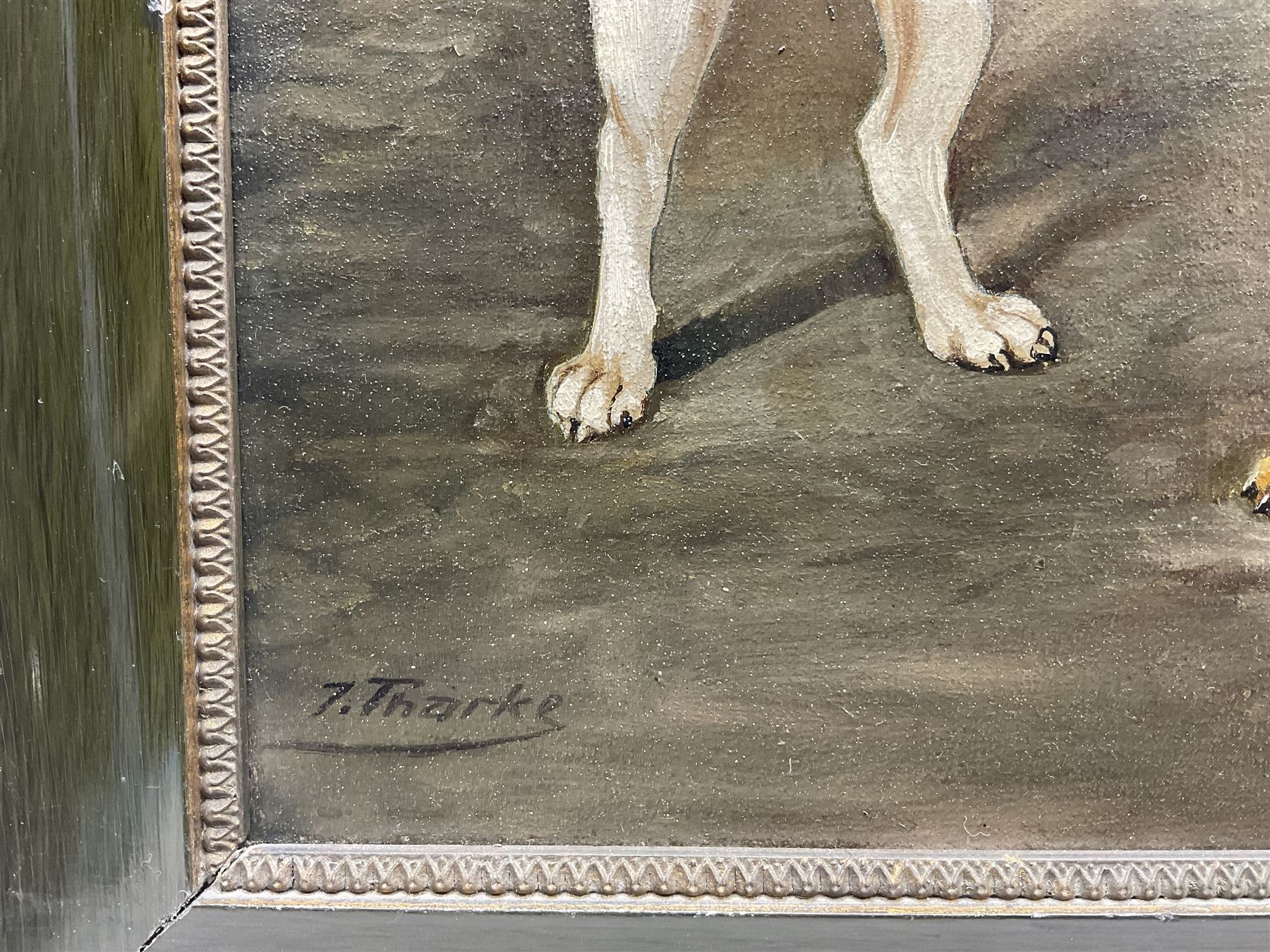 After Heinrich Sperling (German 1844-1924): Dog Fight, oil on canvas indistinctly signed 34cm x 24.5cm 