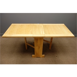 Light oak drop leaf dining table, 65cm x 153cm, H76cm - 3 months old  