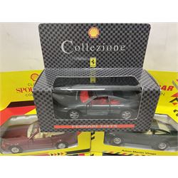 Shell/Maisto - twenty five 1:43 scale die cast cars comprising eighteen Shell and seven Maisto ‘Supercar Collection’ models with further 1:24 scale Maisto McLaren F1 model; all boxed (26) 