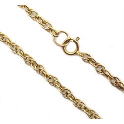  9ct gold Singapore chain necklace, hallmarked  