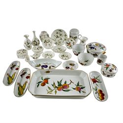 Wedgwood Wild Strawberry and Royal Worcester Evesham ceramics, including miniature teapot,...