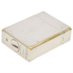St Dupont Paris silver plated pocket lighter with ribbed design 