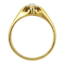 Early 20th century gold single stone diamond ring, stamped 18ct, diamond approx 1.00 carat