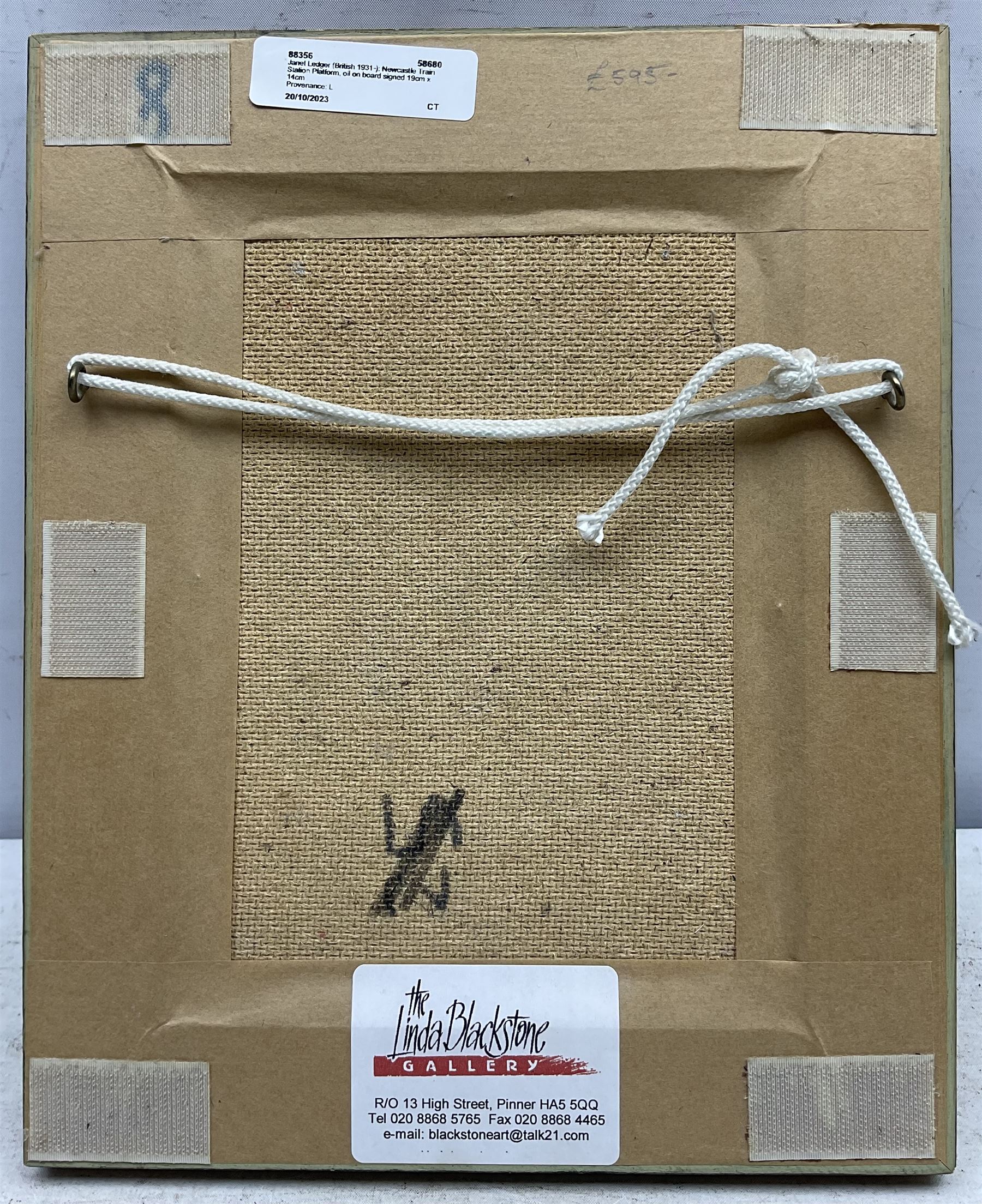 Janet Ledger (British 1931-): Newcastle Station, acrylic on board signed 19cm x 14cm 
Provenance: with The Linda Blackstone Gallery, Pinner, label verso