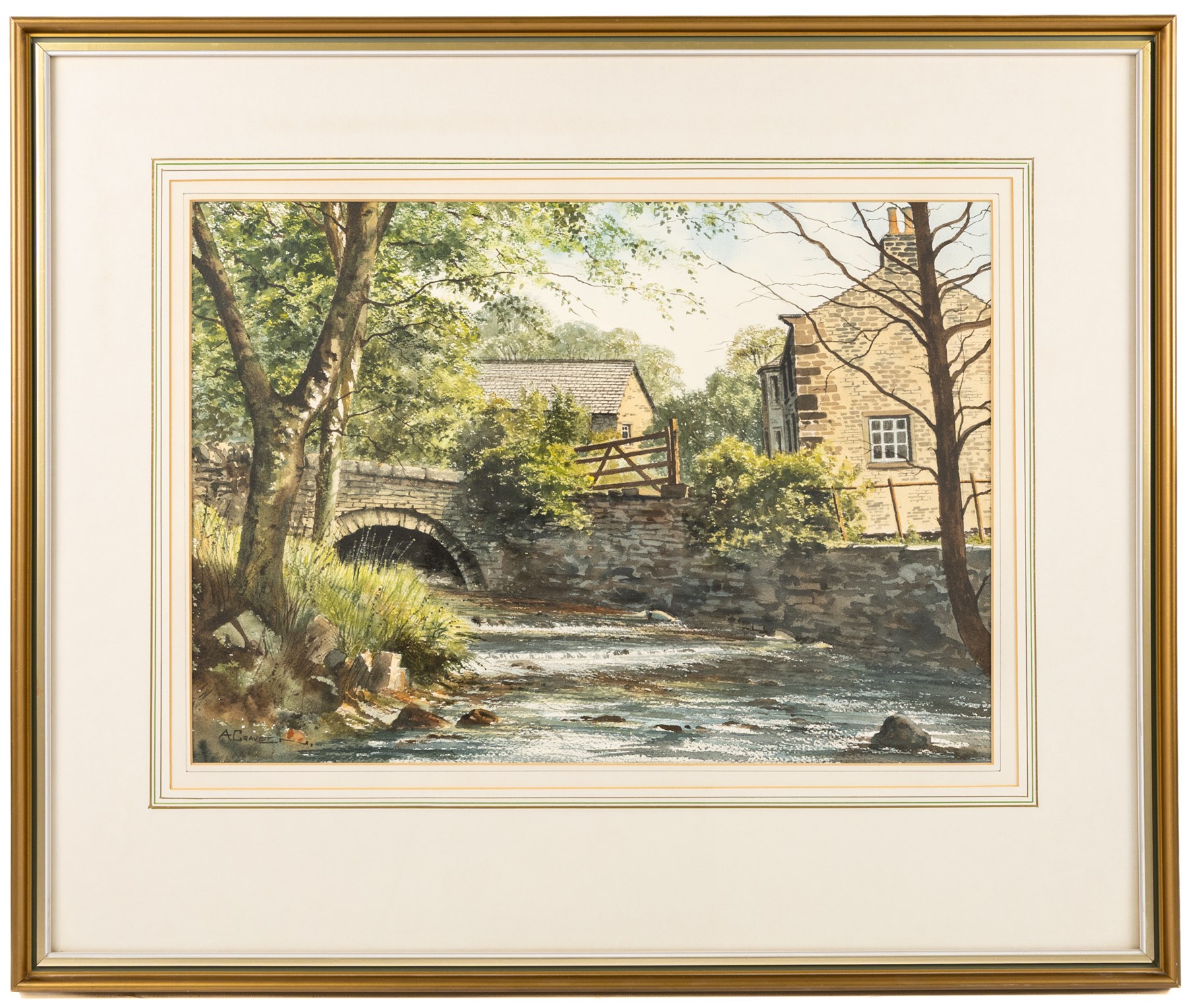 Arthur Craven (British 1934-2013): 'Bubbling Waters at Wycoller Farm' - Lancashire and 'Springs Farm - Enfield Side' - West Yorkshire, two watercolours signed, titled on label verso max 33.5cm x 47.5cm (2)